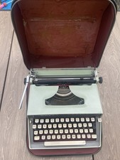 1961 Seafoam Green Remington Monarch Portable Typewriter With Leather Case