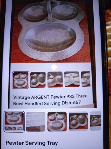 Antique pewter serving tray - antique,