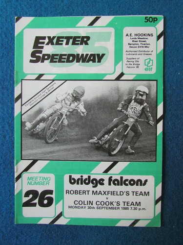 Exeter speedway programme - speedway,