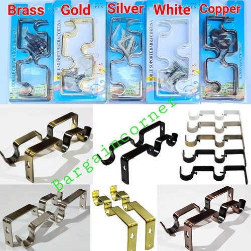 Curtain brackets double pole - curtain,