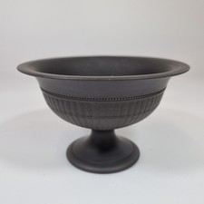 Vintage Wedgwood Black Basalt Pedestal Bowl 11.9cm Diameter