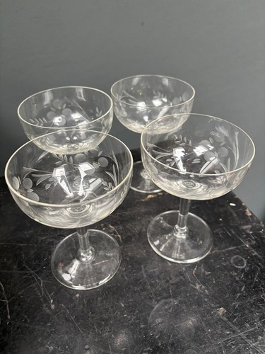 Four vintage etched - vintage,