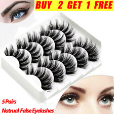 5Pairs 3D Fake Eyelashes Long Thick Natural False Eye Lashes Set Mink Makeup UK