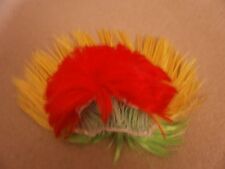 Red green & yellow mohican punk wig hair fancy dress Halloween