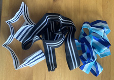 3 Long Lengths Light Blue 2 Stripped White Black Masonic Jewel Medal Ribbon 39mm