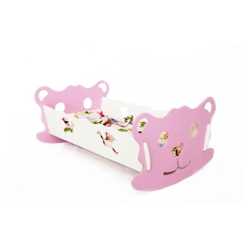 Wooden colorful doll - doll, cradle