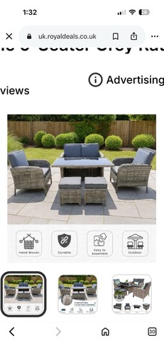 Grey rattan garden furniture - grey,