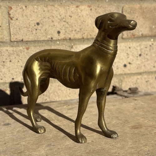 Vintage solid brass greyhound - brass,
