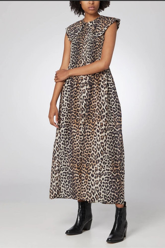 Ganni leopard smock - leopard, cotton