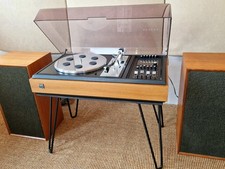 Stunning Dynatron HFC-55 Vintage Teak Radiogram Record Player on Hairpin Legs 