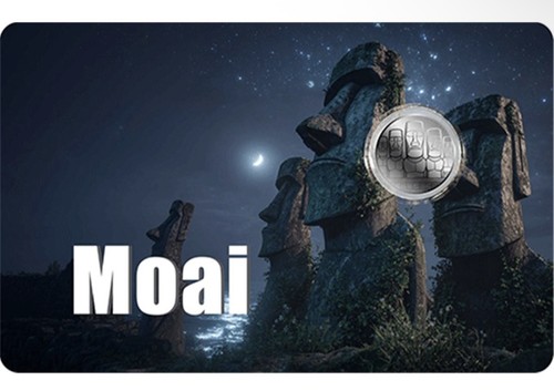 Moai 1000 platinum coin - moai, oz