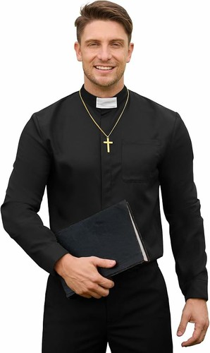 Men priest costume halloween - men's,