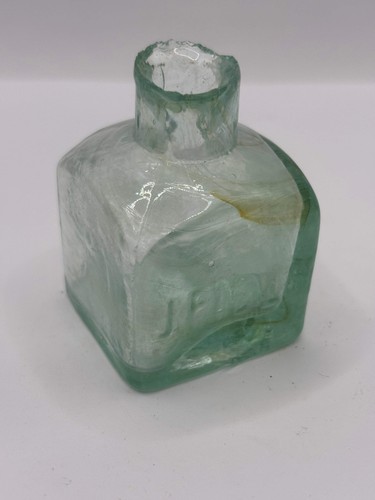 Old aqua glass - , advertising