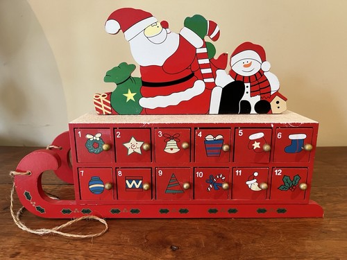 Vintage wooden santas sleigh - wooden,