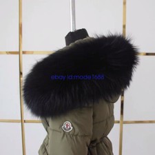Big Real Fur Collar Ussuri Raccoon Fur Scarf For Womens DIY Hood Winter Coat New