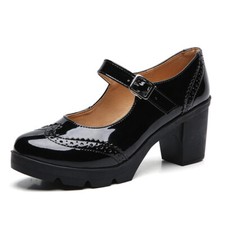 WOMENS LADIES MID BLOCK HEEL