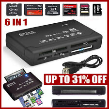 New Black Mini 6-in-1 USB 2.0 Universal High Speed Memory Card Reader SD MS XD