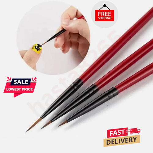3pcs liner brush fine - nail, art