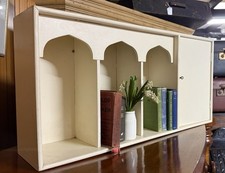 Painted Small Handmade Vintage Bookshelf With Trinket Cupboard