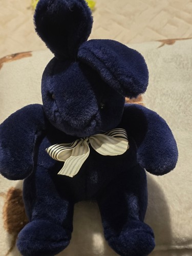 Plush dark blue rabbit - dark, soft