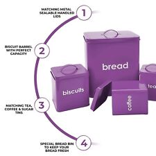 5PC METAL BREAD BIN SUGAR