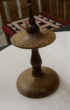 Hand Made Handmade Turned Medium Tone Wood Hat Pin Stand / Display  / Holder