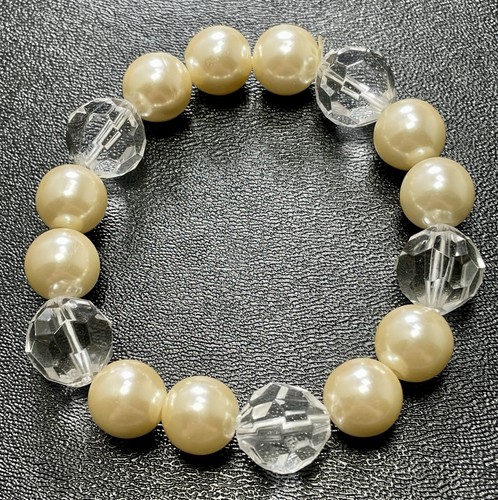 Vintage large faux - pearl, clear