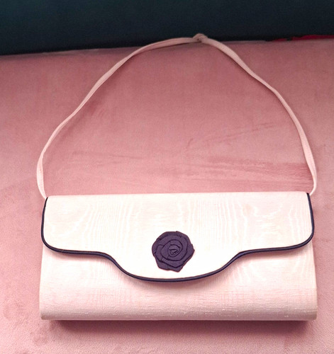 Pink satin fabric clutch bag - satin,