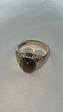 9ct gold tiger eye ring size M 4g lovely warm gold colour almost rose gold 