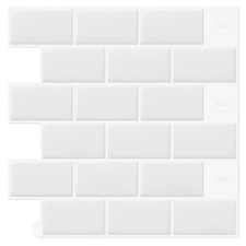 DEWOO 10Pk White Peel & Stick Backsplash Subway Wall Tile Tiles Kitchen Bathroom