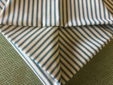 Ian Mankin fabric remnant 132 cm  x137 cm Ticking stripe PEACOCK 100%. Cotton