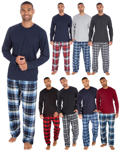 Mens flannel pyjama set - mens, jersey