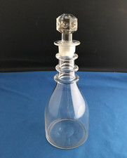 Georgian Three Ring Glass Wine Decanter With Stopper (England, c. 1800s)
