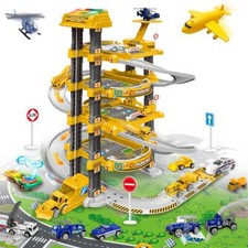 Kid 87PCS Multi-Level Car Garage Set Color-Changing Car Die-Cast Police Vehicles
