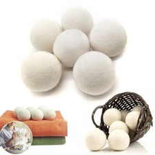 6Pcs Home Wool Tumble Dryer Balls 5CM Natural Reusable Laundry Clean Pactical