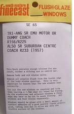 South Eastern Finecast SE65 Flush Glazing Kit Triang SR EMU Motor Coach 2nd Post