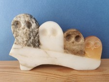 Hand Carved Stone Owls