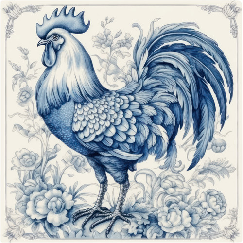 Delft tile stickers 48x blue - tile,