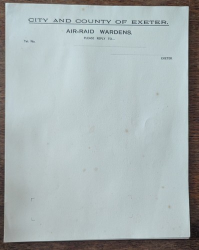 Ww2 air raid wardens exeter - wardens,