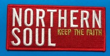 NORTHERN SOUL IRON ON PATCH - NORTHERN SOUL BAR PATCH - RED