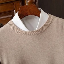 Men’s Wool O-Neck Twist Knit