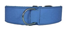 Blue Celtic Leather Dog Collar