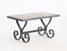 Mid Century French Slate & Iron Coffee Table
