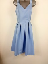 Chi Chi London Baby Blue Fit And Flare Skater Dress Size 12