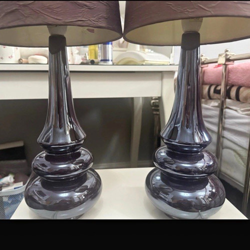 Pair purple glass modern - glass,