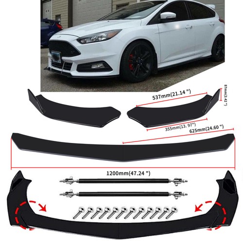 Glossy black front bumper - black,