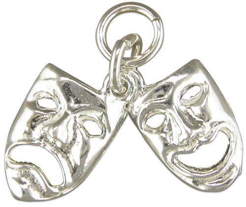 Silver pendant charm comedy - silver,