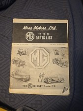 1972 Moss Motors MG Tc Td Tf Dec Edition Seventeen Parts Catalog