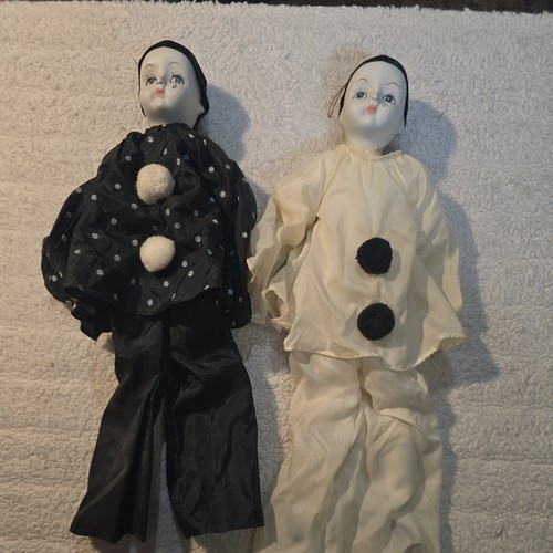 Vintage porcelain pierrot sad - porcelain,