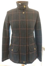 Joules Tweed Field Jacket Size 8 Navy VGC. B95